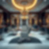 Luxurious interior design of a high-end grooming salon showcasing elegance.