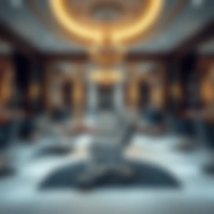 Luxurious interior design of a high-end grooming salon showcasing elegance.