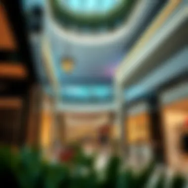 A stunning view of the luxury retail section in Dubai Mall, showcasing high-end brands and elegant displays.