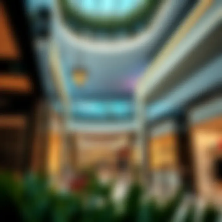 A stunning view of the luxury retail section in Dubai Mall, showcasing high-end brands and elegant displays.