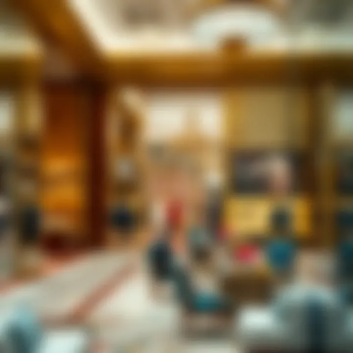 A sophisticated interior design of a luxury store in Dubai Mall, highlighting the ambiance of opulence and style.