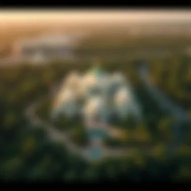 Aerial View of Majid Al Futtaim Palace Aerial view of Majid Al Futtaim Palace surrounded by greenery