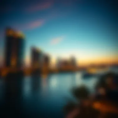 Stunning skyline of Merjan Abu Dhabi at dusk