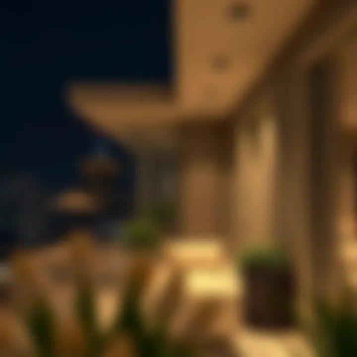 Innovative Materials and Ambient Lighting Balcony showcasing innovative use of materials and lighting