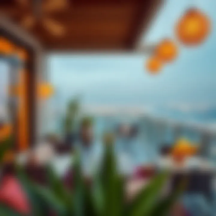 Vibrant Outdoor Living with Stunning Views Stylish balcony with panoramic views and vibrant decor