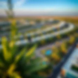 Aerial view of Nad Al Sheba Gardens Phase 3 showcasing lush greenery and modern architecture