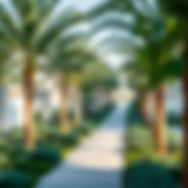 Tranquil residential environment of Nad Al Sheba Gardens Phase 3 with well-maintained pathways