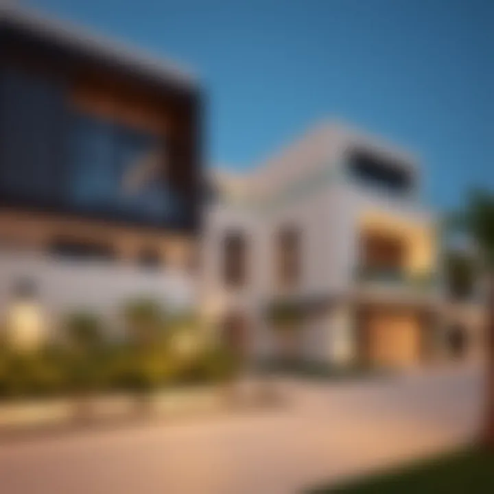 Elegant architectural design of a villa in Nad Al Sheba Gardens Phase 3