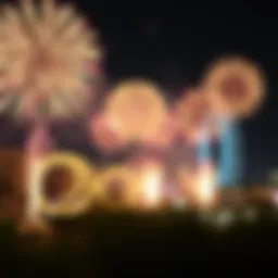 Celebration of UAE national holiday with fireworks