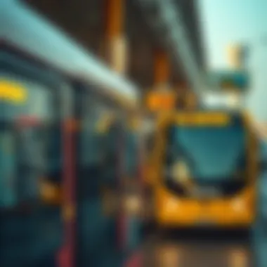 Close-up of various public transport options available in Dubai