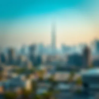 Dubai Skyline Highlighting Diverse Neighborhoods Dubai skyline showcasing various neighborhoods
