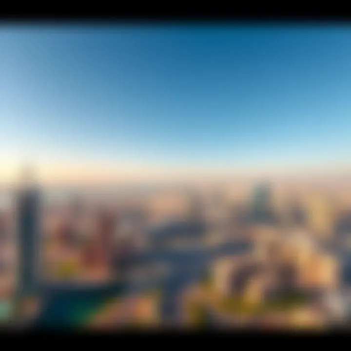 Panoramic View of Dubai's Urban Landscape A panoramic view of Dubai showcasing its urban landscape