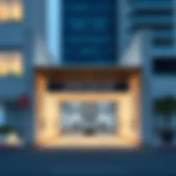 Metro station entrance showcasing modern architecture