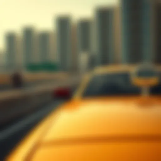 A sleek taxi on the road between Dubai and Abu Dhabi