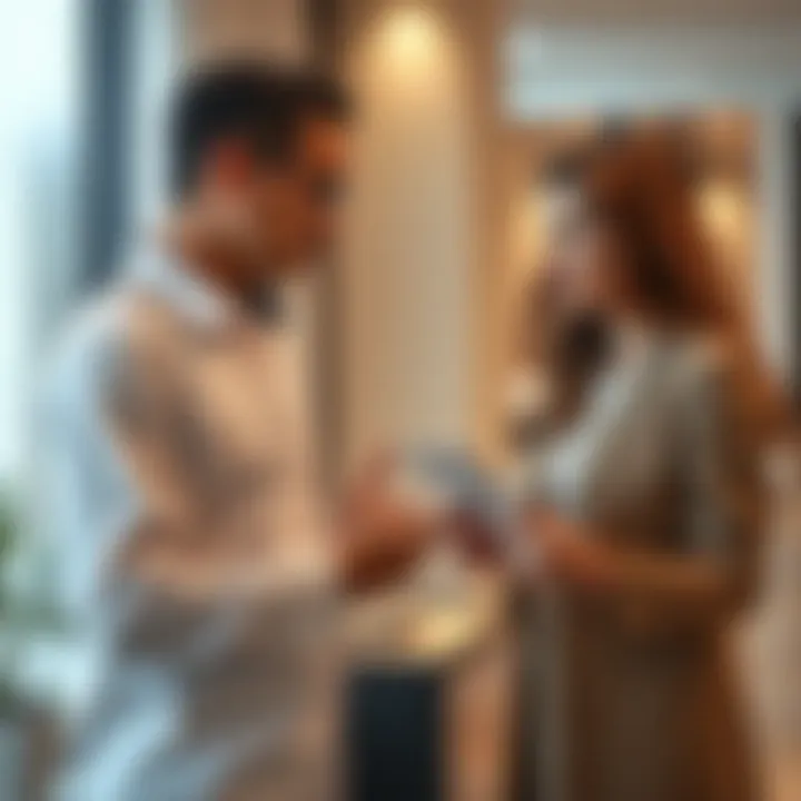 Real estate agent discussing options with potential buyers