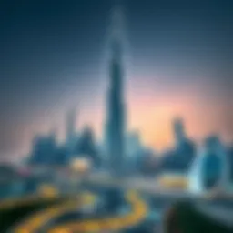 Stunning view of One Za'abeel Tower against the Dubai skyline