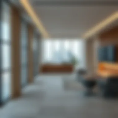 Contemporary Office Design in Opal Tower Modern office interior within Opal Tower