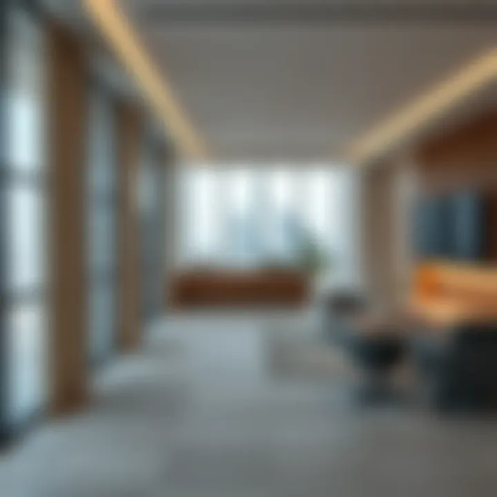 Contemporary Office Design in Opal Tower Modern office interior within Opal Tower