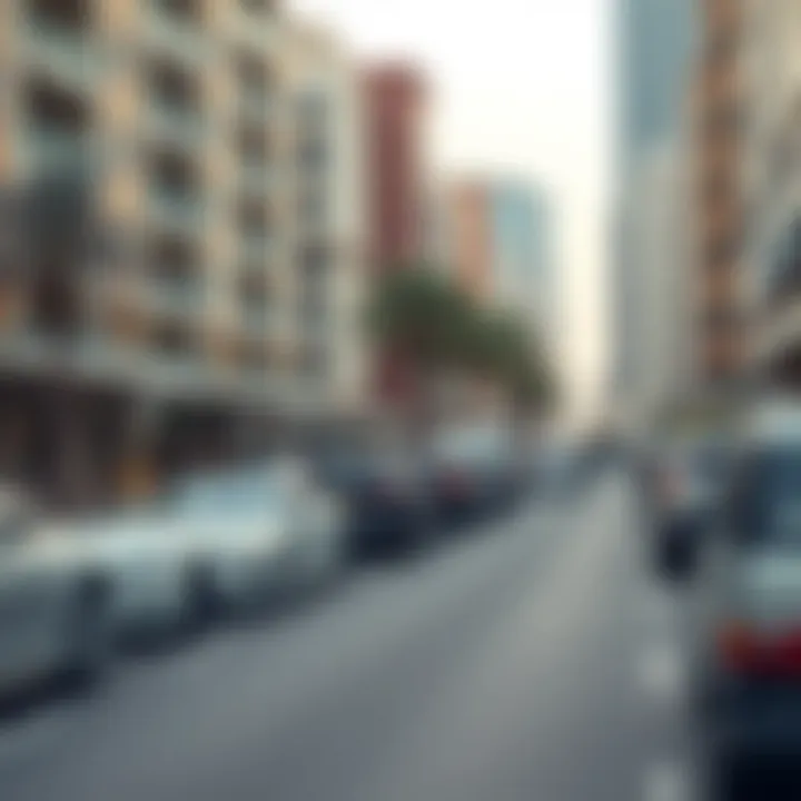 A busy street in Dubai illustrating parking challenges