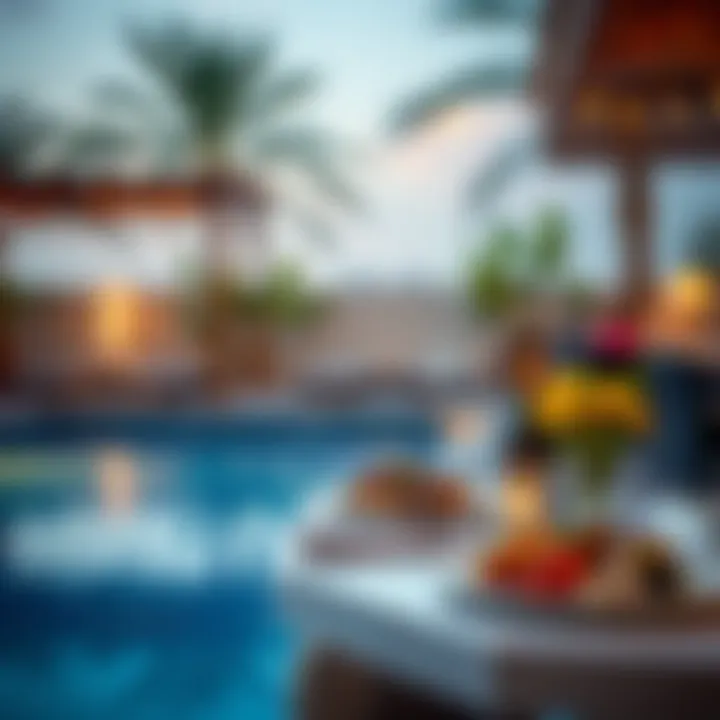 Gourmet dining experience by a private pool