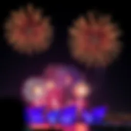 Celebration of UAE National Day with fireworks