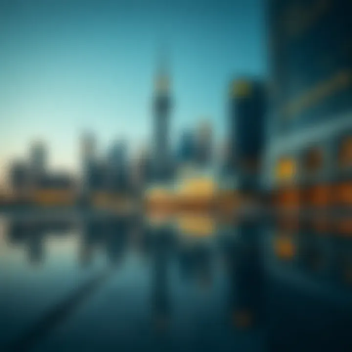 Ramadan Reflections in the Urban Landscape Modern Dubai skyline reflecting the spirit of Ramadan