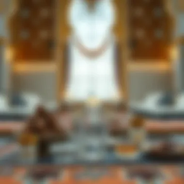 Traditional iftar setup with dates and water