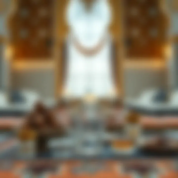 Traditional iftar setup with dates and water