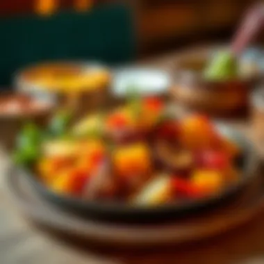 A beautifully plated mandi dish, highlighting the vibrant colors and rich textures of the ingredients