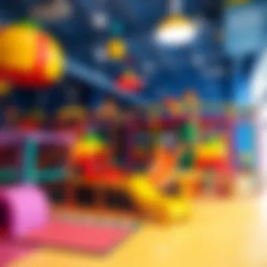 Vibrant indoor play area filled with colorful structures