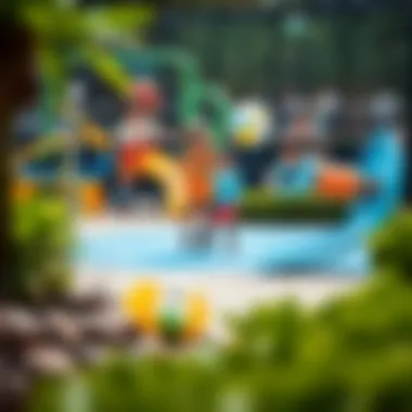 Exciting outdoor park with children enjoying various activities