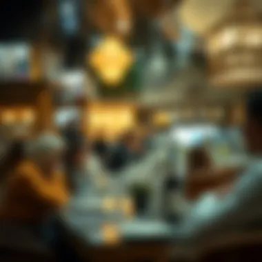 A bustling dining scene capturing the essence of Dubai's food culture