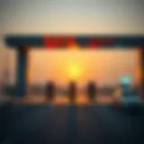 A detailed view of a Salik toll gate in Dubai