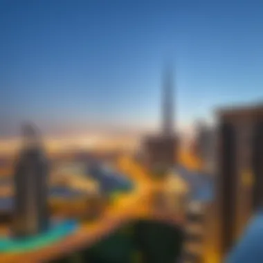 Panoramic view of Dubai skyline from Samaya Hotel Apartments