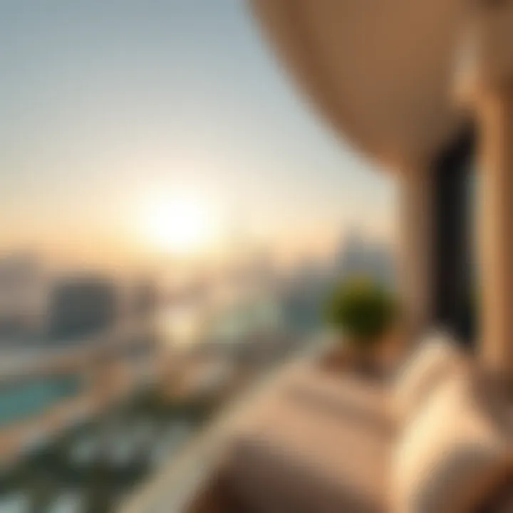 Breathtaking Skyline from the Balcony Panoramic skyline view from a waterview apartment balcony