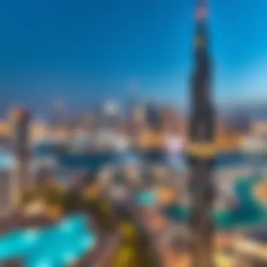 Dubai Skyline from SLS Residences Panoramic view of Dubai skyline from SLS Residences