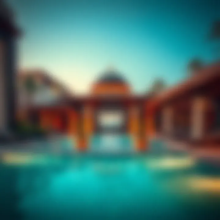 SLS Hotel Pool Area Lavish pool area at SLS Hotel & Residences