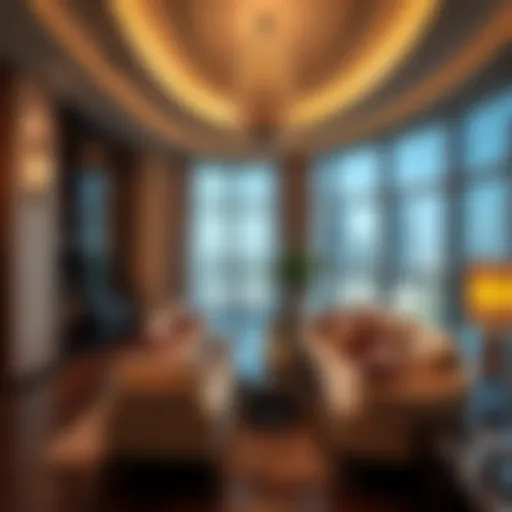 Luxurious interior of a hotel apartment in Dubai