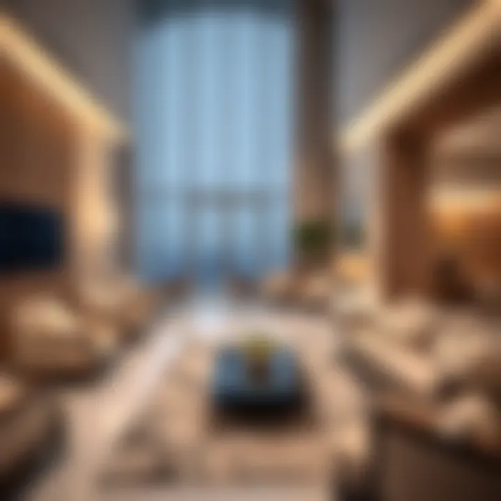 Relaxing atmosphere in a hotel apartment lounge