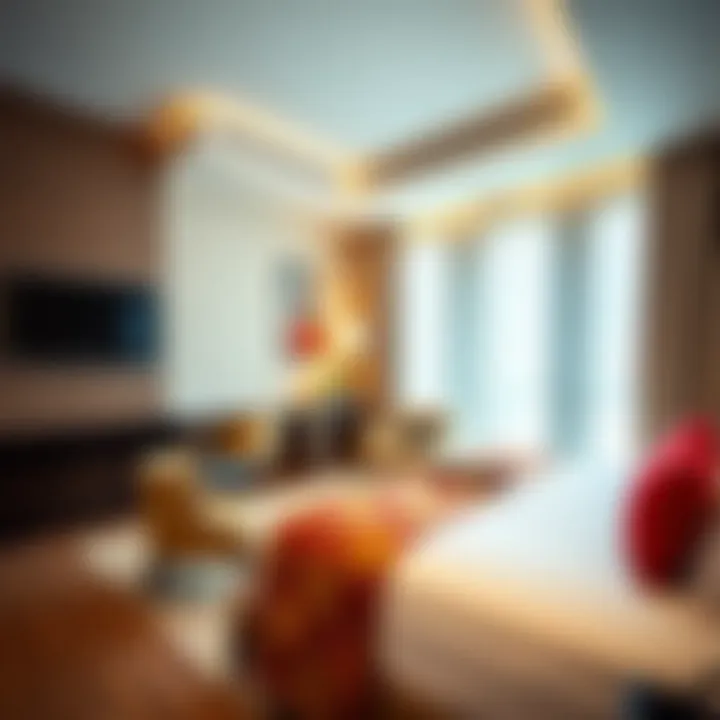 Stylish guest room with contemporary furnishings at Staybridge Al Maktoum.