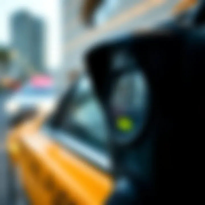 Close-up of taxi fare meter