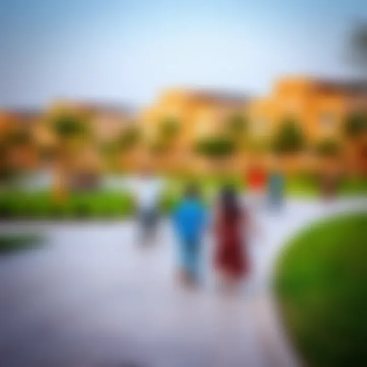 Community Life Flourishes in Al Jurf's Green Spaces Vibrant community park in Al Jurf with families enjoying their leisure time