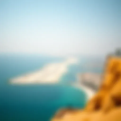 Expansive view of Dubai's iconic coastline with golden sands