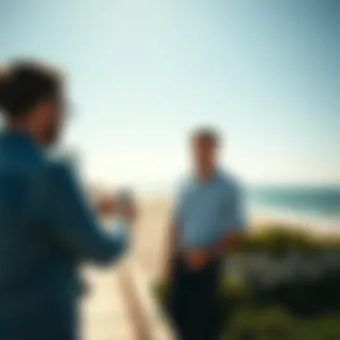 Investors analyzing real estate opportunities along the coastline