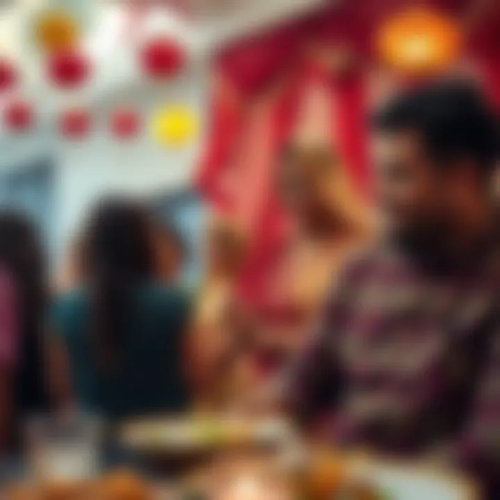 A vibrant community gathering celebrating cultural festivities