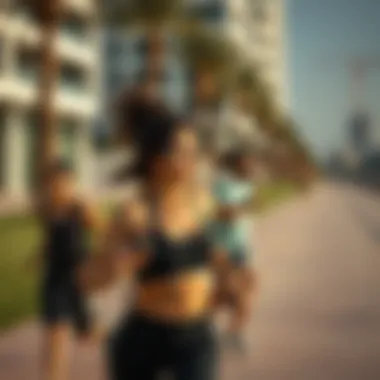Healthy lifestyle enthusiasts enjoying outdoor fitness activities in Dubai