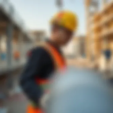 A construction site highlighting safety measures and regulations