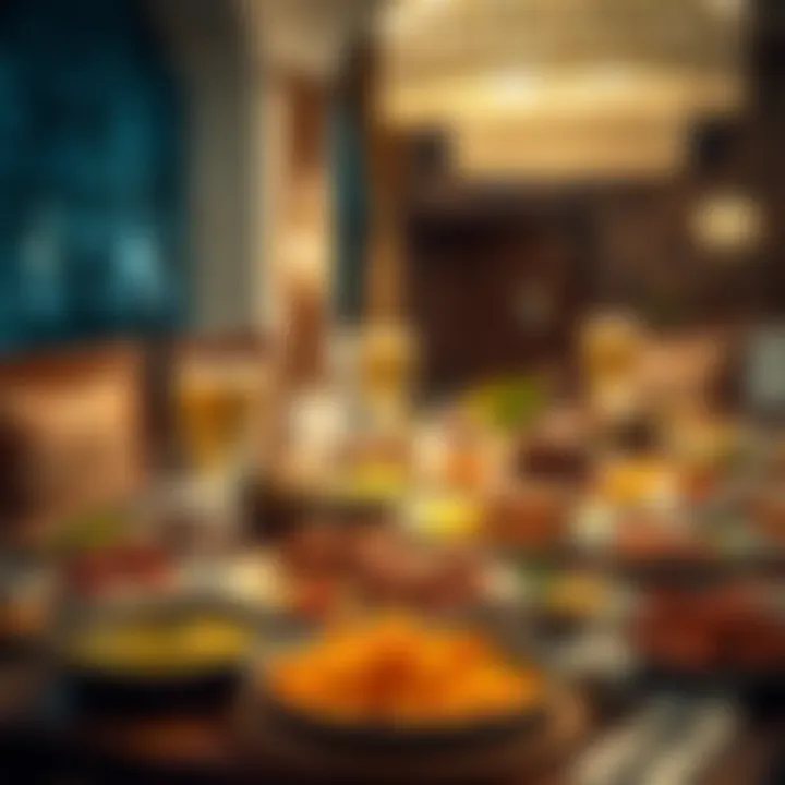 Cultural Richness of Iftar in Ramadan A beautifully arranged Iftar table featuring traditional dishes, representing the cultural richness of the UAE during Ramadan.