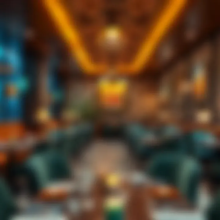 Cultural Ambiance of Indian Dining An inviting restaurant interior that reflects Indian culture and decor