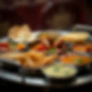 Diverse Flavors of Indian Thali A close-up of a traditional Indian thali filled with diverse dishes
